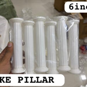 Premium 6 Inch Roman Cake Pillars for Tiered Wedding Cakes Pack of 6